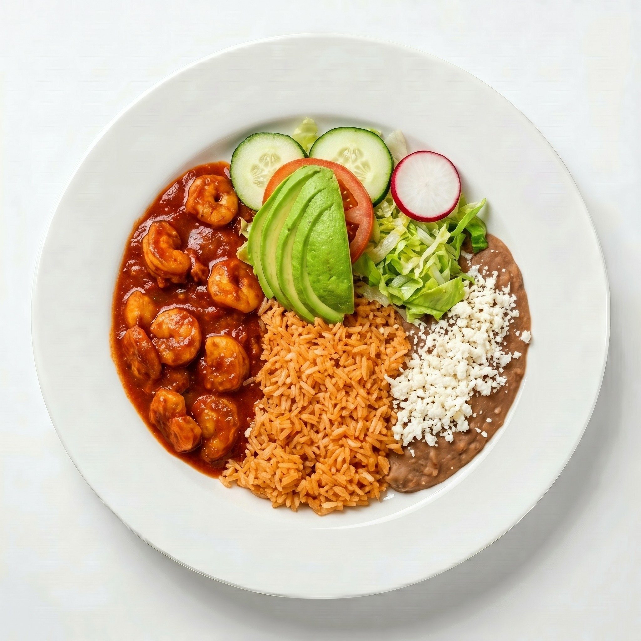 Platillo De Camarones A La Diabla.